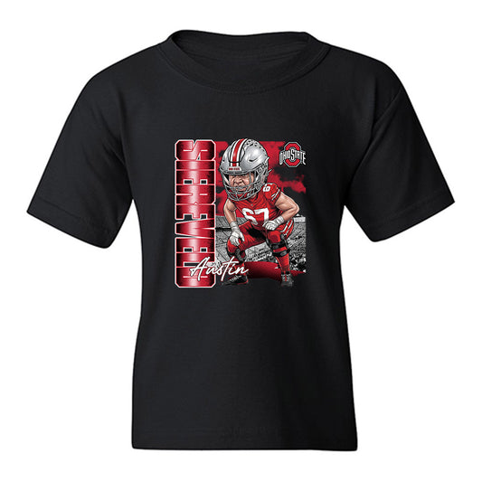 Ohio State - NCAA Football : Austin Siereveld - Caricature Youth T-Shirt-0