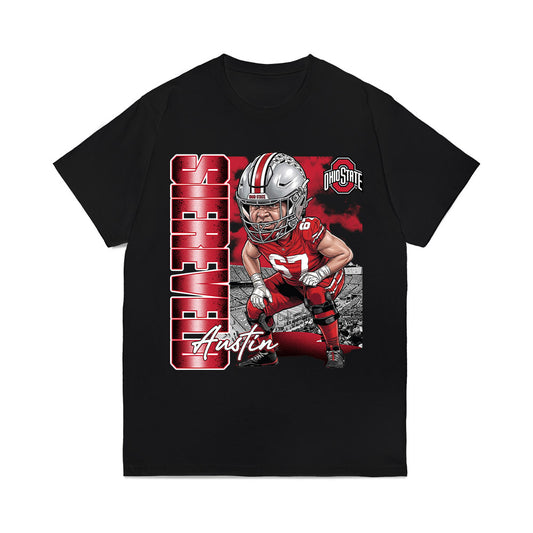Ohio State - NCAA Football : Austin Siereveld - Caricature Comfort Colors T-Shirt-0