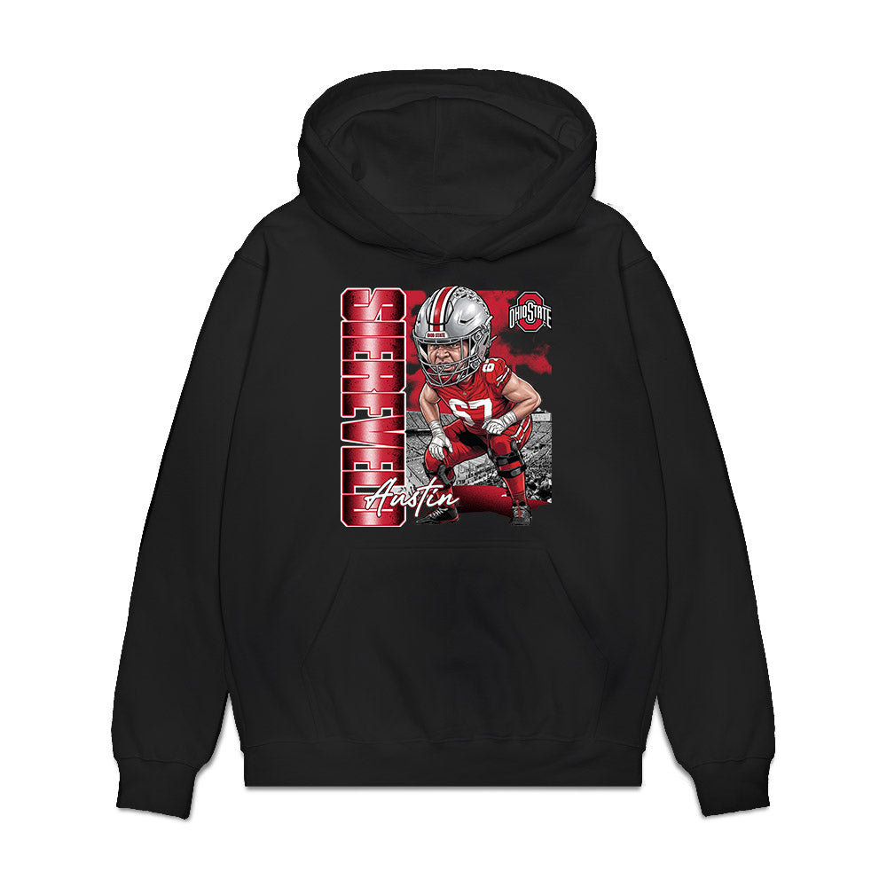 Ohio State - NCAA Football : Austin Siereveld - Caricature Premium Hooded Sweatshirt-0