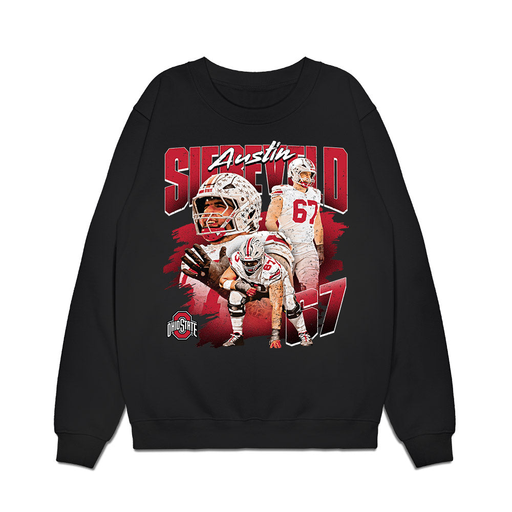 Ohio State - NCAA Football : Austin Siereveld - Collage Premium Crewneck Sweatshirt-0