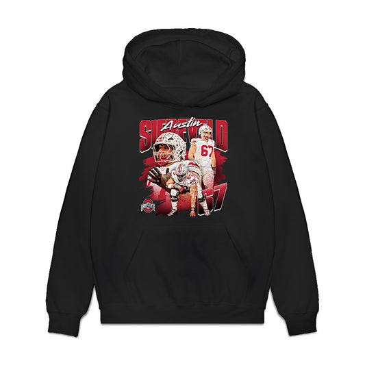 Ohio State - NCAA Football : Austin Siereveld - Collage Premium Hooded Sweatshirt-0