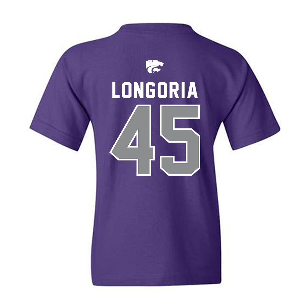 Kansas State - NCAA Baseball : Adan Longoria - EMAW Youth T-Shirt-1