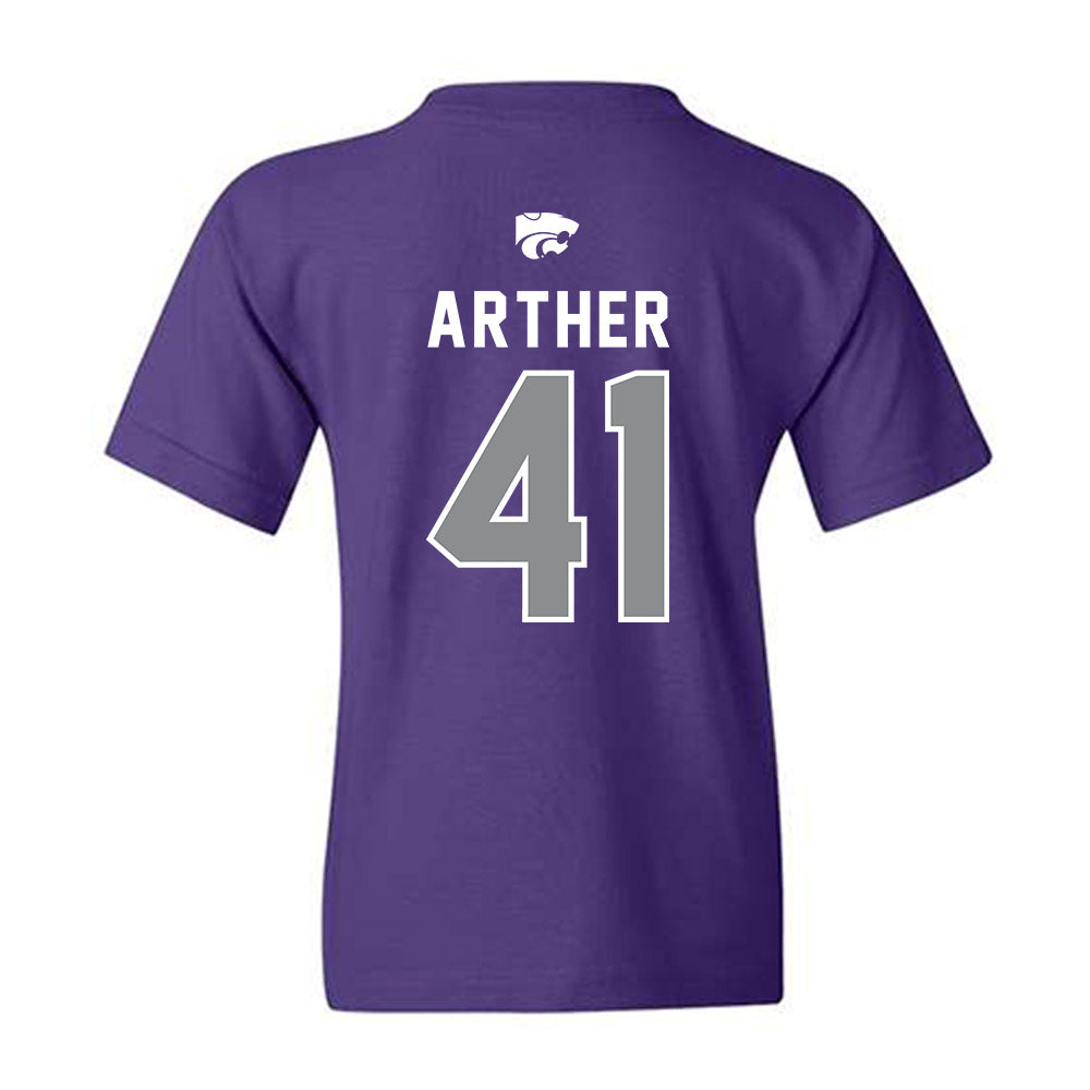 Kansas State - NCAA Baseball : Adam Arther - EMAW Youth T-Shirt-1
