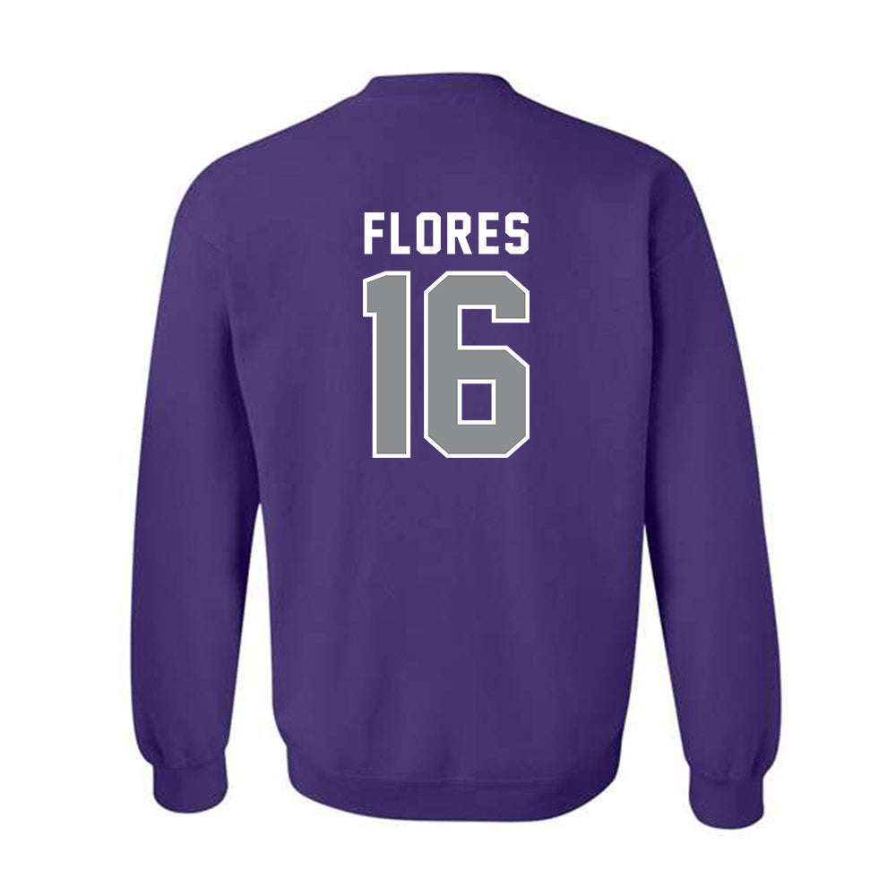 Kansas State - NCAA Baseball : Matthew Flores - Wildcat hand sign Crewneck Sweatshirt-1