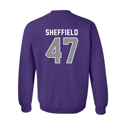Kansas State - NCAA Baseball : Lincoln Sheffield - Wildcat hand sign Crewneck Sweatshirt-1