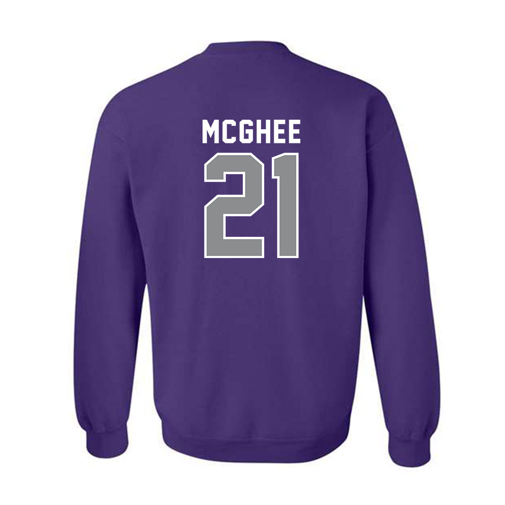Kansas State - NCAA Football : LJ McGhee - Wildcat hand sign Crewneck Sweatshirt-1