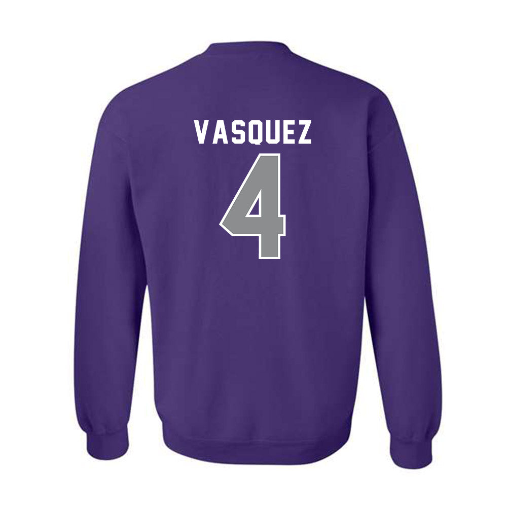 Kansas State - NCAA Baseball : Carlos Vasquez - Wildcat hand sign Crewneck Sweatshirt-1