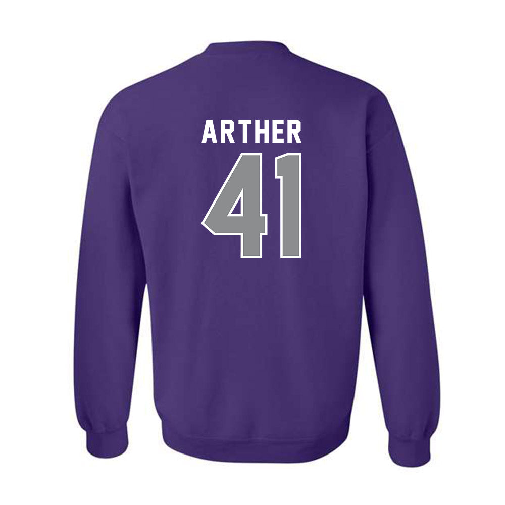 Kansas State - NCAA Baseball : Adam Arther - Wildcat hand sign Crewneck Sweatshirt-1