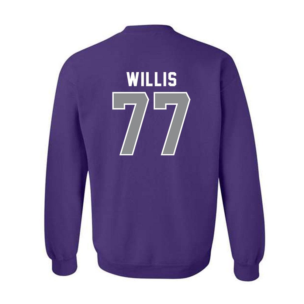 Kansas State - NCAA Baseball : Carver Willis - Wildcat hand sign Crewneck Sweatshirt-1