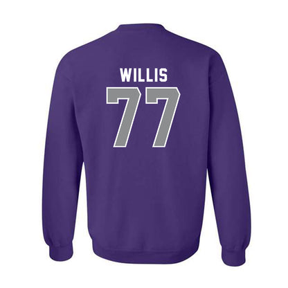 Kansas State - NCAA Baseball : Carver Willis - Wildcat hand sign Crewneck Sweatshirt-1