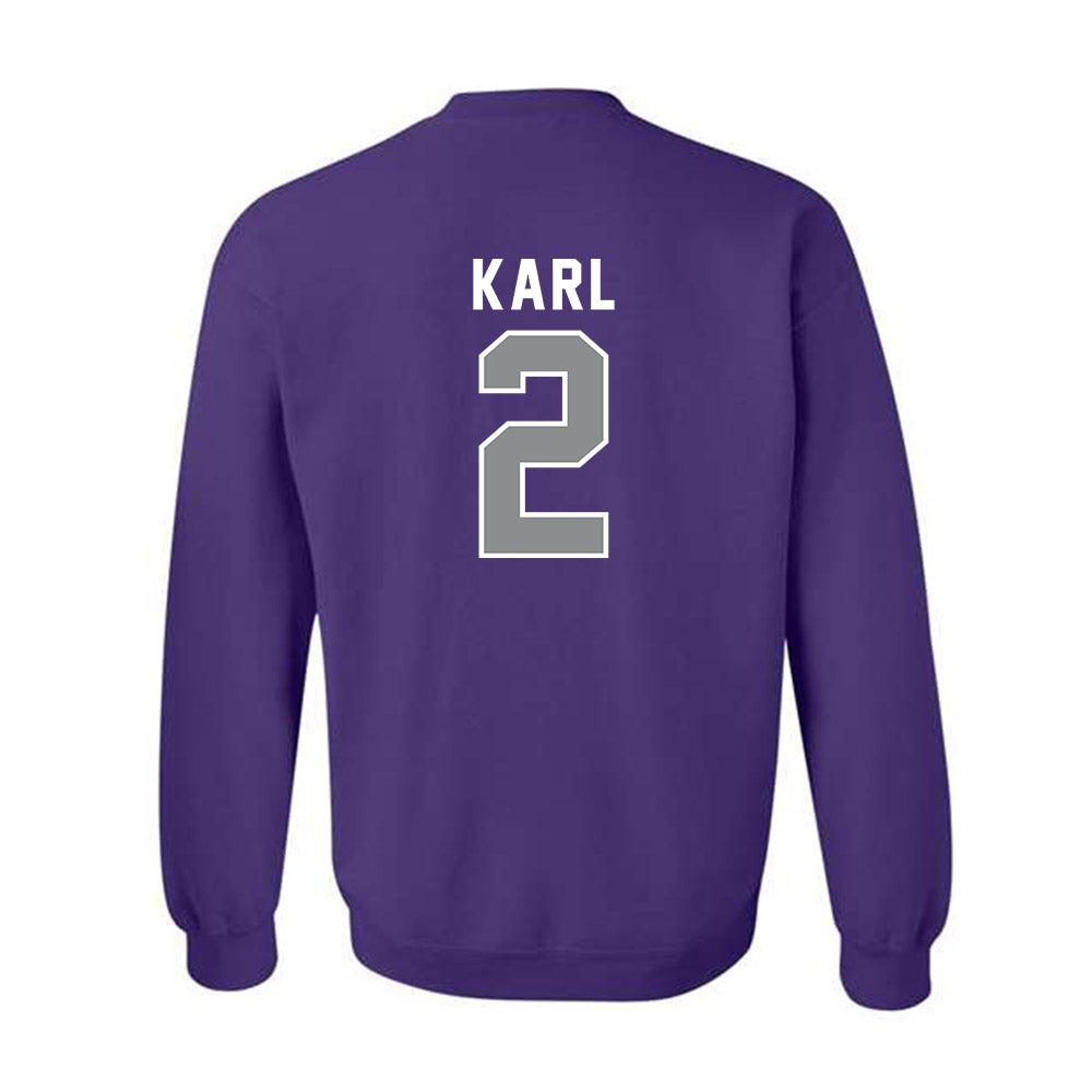 Kansas State - NCAA Baseball : Cadyn Karl - Wildcat hand sign Crewneck Sweatshirt-1