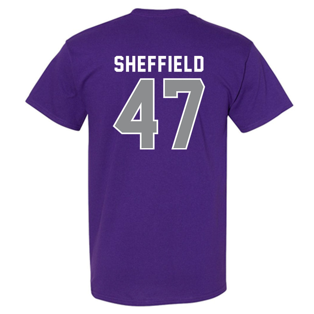Kansas State - NCAA Baseball : Lincoln Sheffield - Wildcat hand sign T-Shirt-1