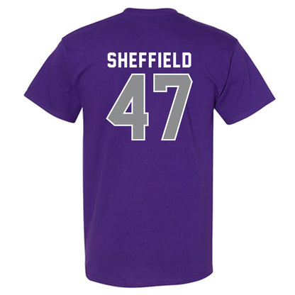 Kansas State - NCAA Baseball : Lincoln Sheffield - Wildcat hand sign T-Shirt-1