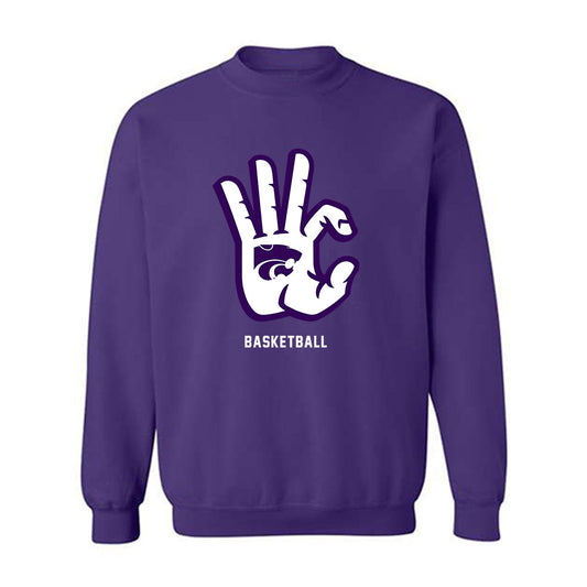 Kansas State - NCAA Men's Basketball : Jaden Schutt - Wildcat hand sign Crewneck Sweatshirt-0