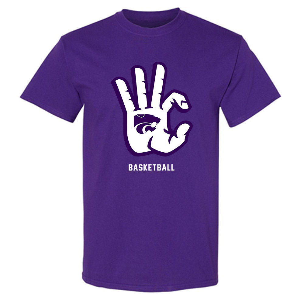 Kansas State - NCAA Men's Basketball : Jaden Schutt - Wildcat hand sign T-Shirt-0
