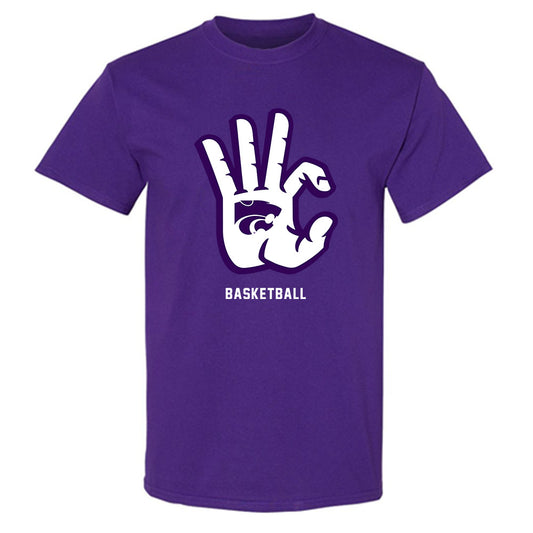 Kansas State - NCAA Men's Basketball : Jaden Schutt - Wildcat hand sign T-Shirt-0