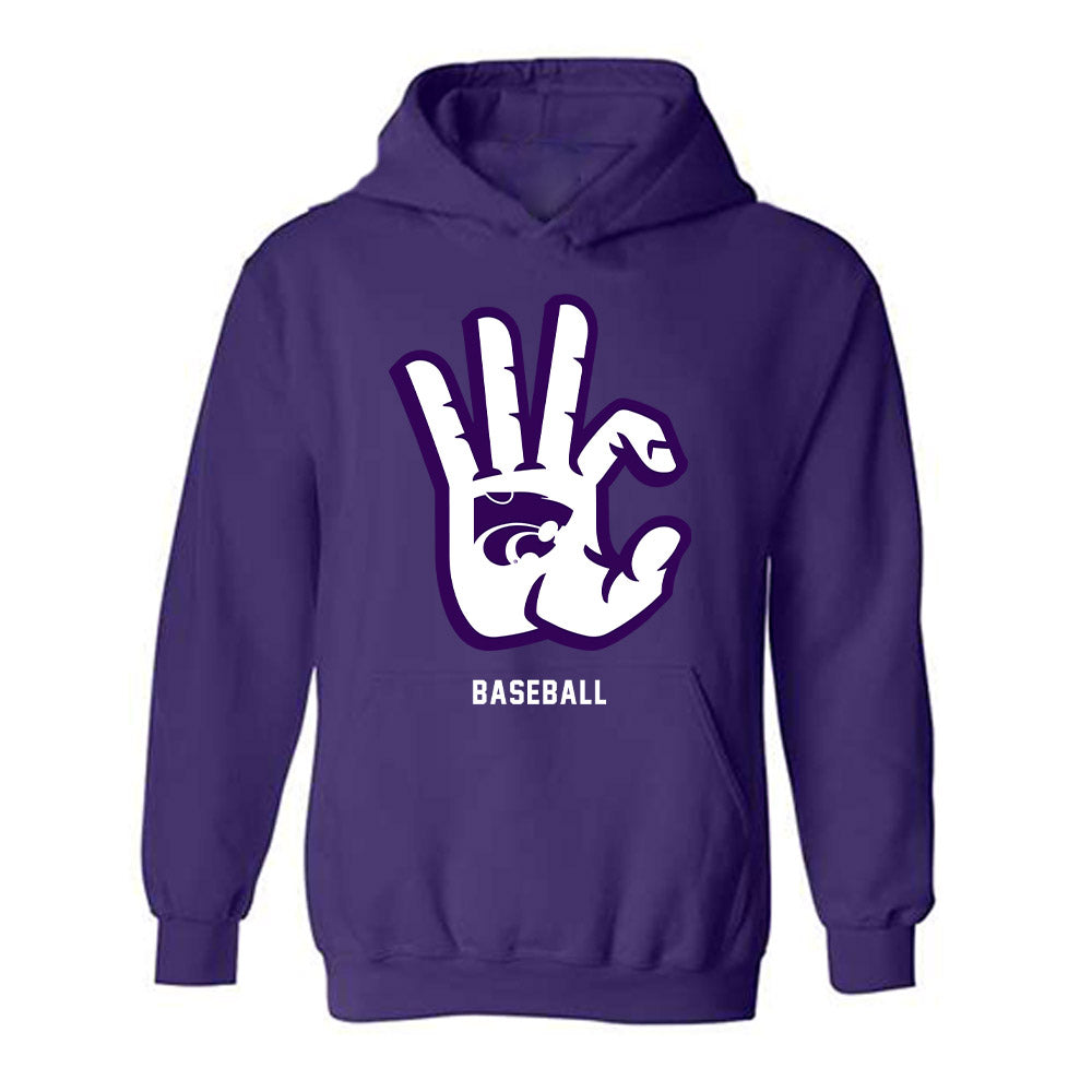 Kansas State - NCAA Baseball : Adan Longoria - Wildcat hand sign Hooded Sweatshirt-0