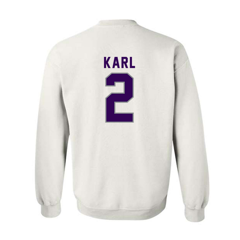 Kansas State - NCAA Baseball : Cadyn Karl - Wildcat hand sign Crewneck Sweatshirt-1