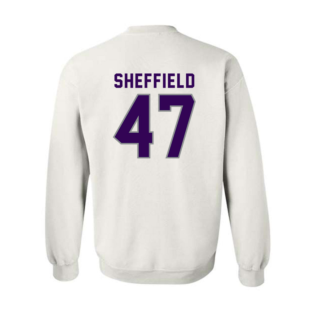 Kansas State - NCAA Baseball : Lincoln Sheffield - Wildcat hand sign Crewneck Sweatshirt-1