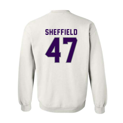 Kansas State - NCAA Baseball : Lincoln Sheffield - Wildcat hand sign Crewneck Sweatshirt-1