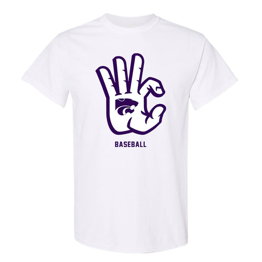 Kansas State - NCAA Baseball : Tanner Duke - Wildcat hand sign T-Shirt-0