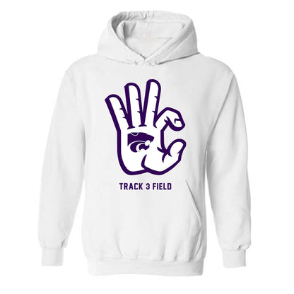Kansas State - NCAA Women's Track & Field : Delaney Wright - Wildcat hand sign Hooded Sweatshirt-0