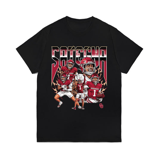 Oklahoma - NCAA Football : Isaiah Sategna III - Caricature Comfort Colors T-Shirt-0