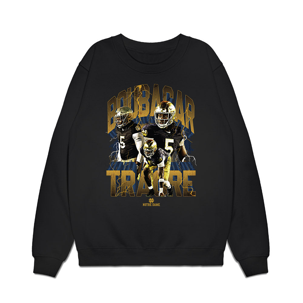 Notre Dame - NCAA Football : Boubacar Traore - Collage Premium Crewneck Sweatshirt-0
