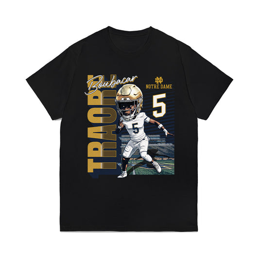 Notre Dame - NCAA Football : Boubacar Traore - Caricature Comfort Colors T-Shirt-0