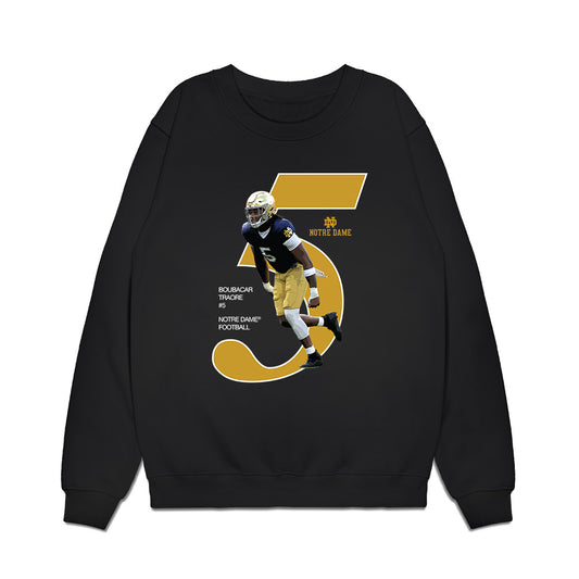 Notre Dame - NCAA Football : Boubacar Traore - Graphic Premium Crewneck Sweatshirt-0