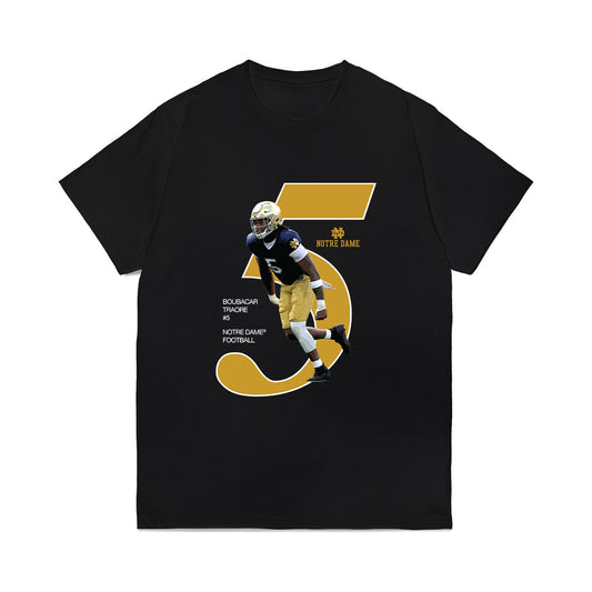Notre Dame - NCAA Football : Boubacar Traore - Graphic Comfort Colors T-Shirt-0
