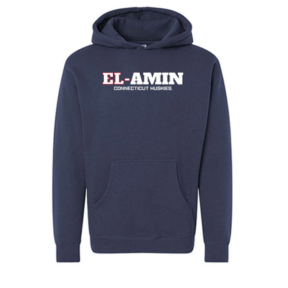 UConn - NCAA Men's Basketball : Khalid El-Amin - Graphic Hooded Pullover Sweatshirt-0