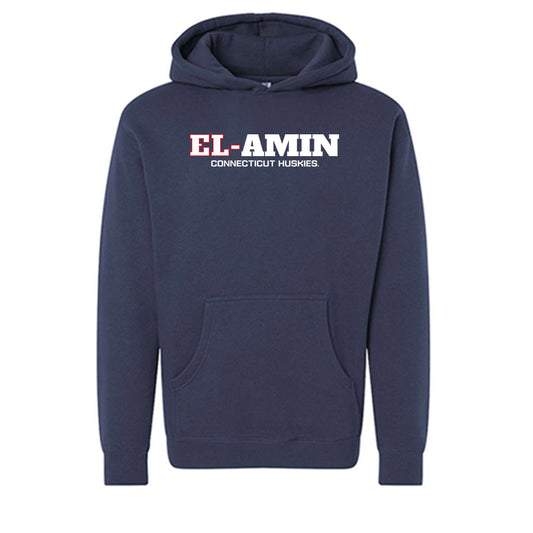 UConn - NCAA Men's Basketball : Khalid El-Amin - Graphic Hooded Pullover Sweatshirt-0