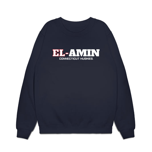 UConn - NCAA Men's Basketball : Khalid El-Amin - Graphic Premium Crewneck Sweatshirt-0