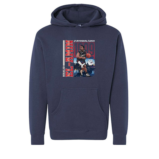 UConn - NCAA Men's Basketball : Khalid El-Amin - Caricature Hooded Pullover Sweatshirt-0