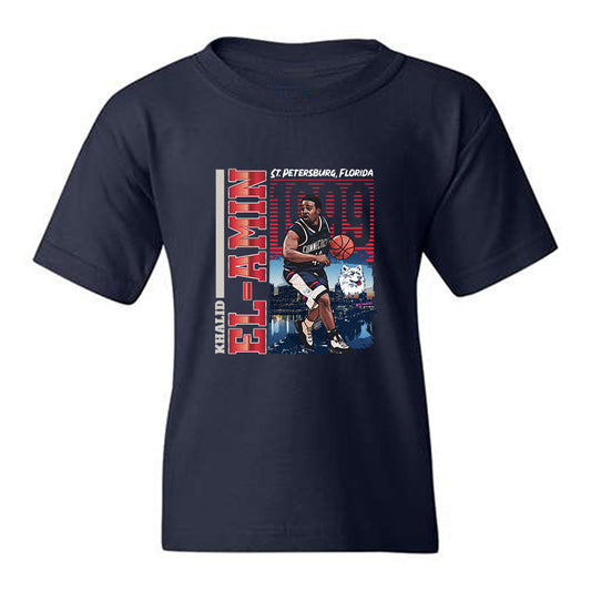 UConn - NCAA Men's Basketball : Khalid El-Amin - Caricature Youth T-Shirt-0