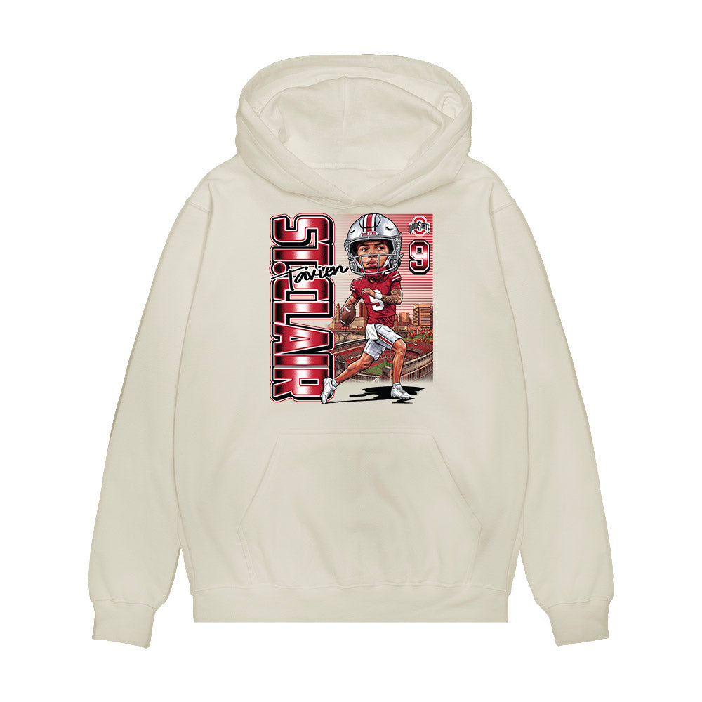 Ohio State - NCAA Football : Tavien St. Clair - Individual Caricature Premium Hooded Sweatshirt-0