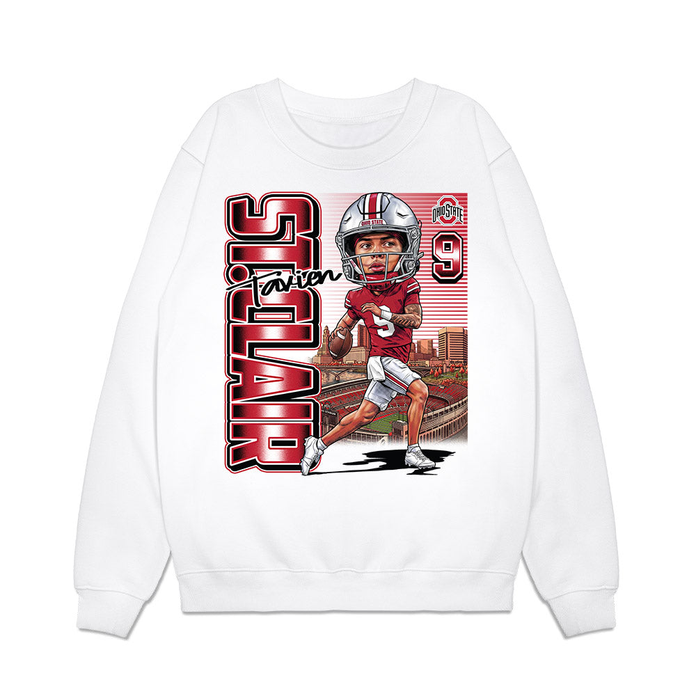 Ohio State - NCAA Football : Tavien St. Clair - Individual Caricature Premium Crewneck Sweatshirt-0