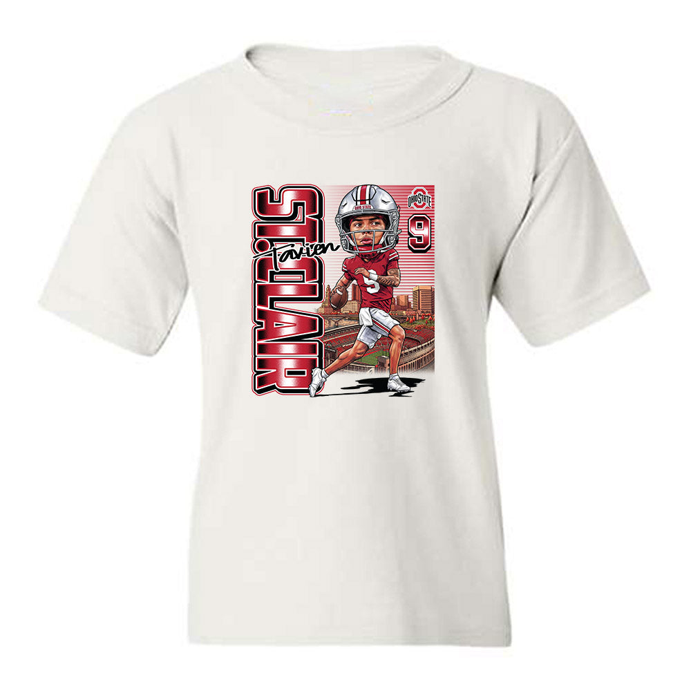 Ohio State - NCAA Football : Tavien St. Clair - Individual Caricature Youth T-Shirt-0