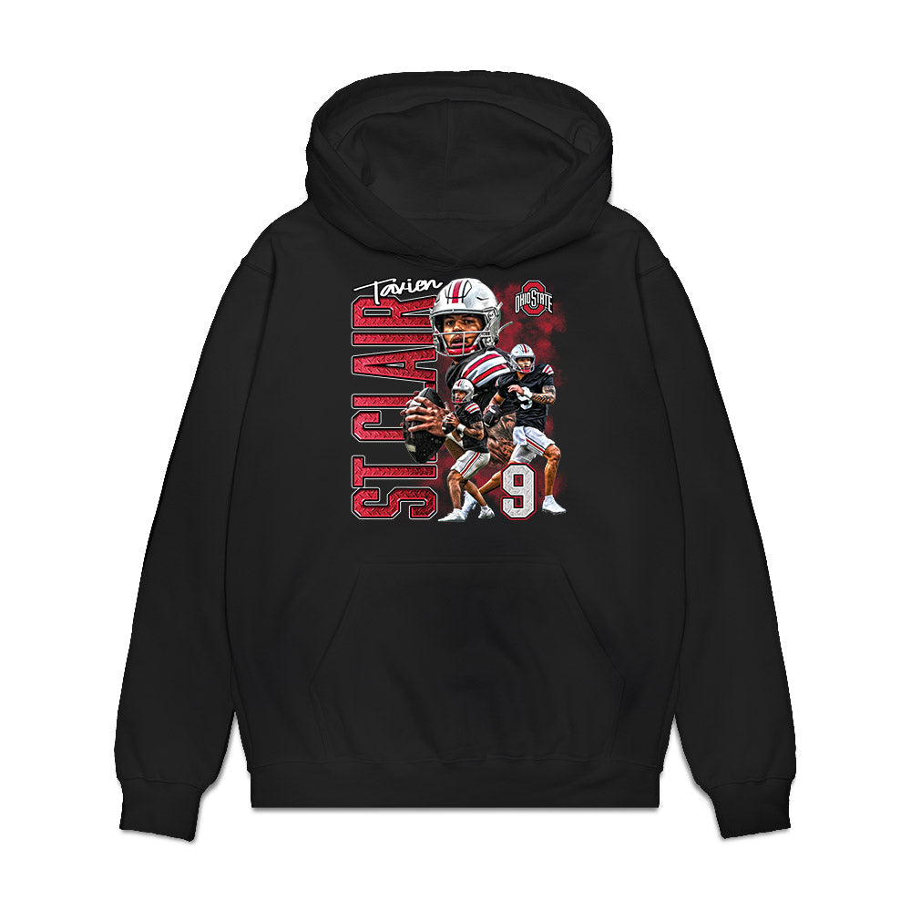 Ohio State - NCAA Football : Tavien St. Clair - Collage Premium Hooded Sweatshirt-0
