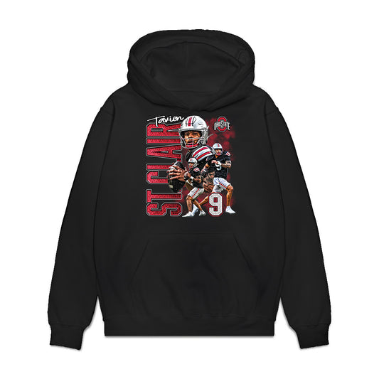 Ohio State - NCAA Football : Tavien St. Clair - Collage Premium Hooded Sweatshirt-0
