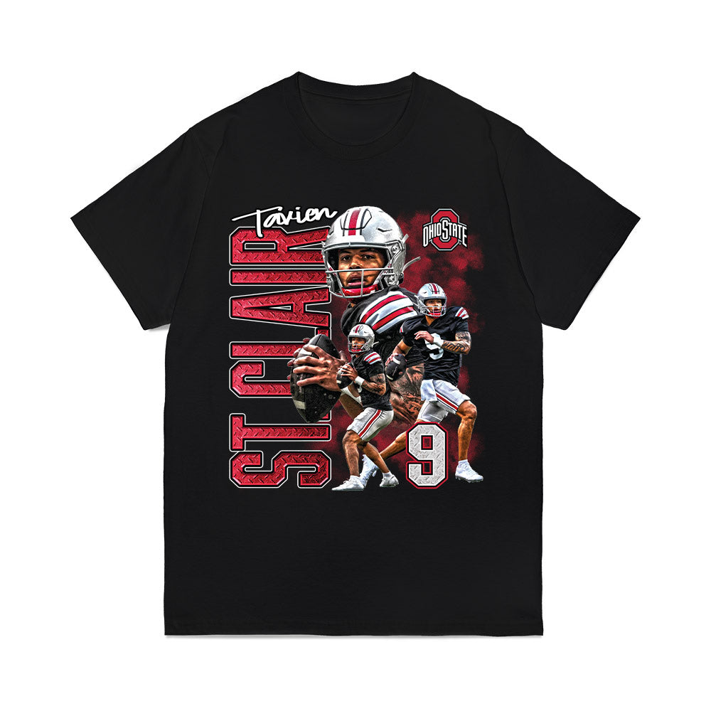 Ohio State - NCAA Football : Tavien St. Clair - Collage Comfort Colors T-Shirt-0