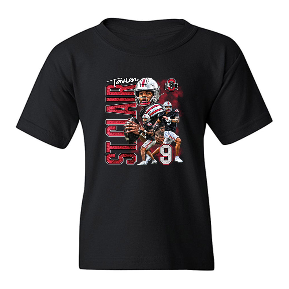 Ohio State - NCAA Football : Tavien St. Clair - Collage Youth T-Shirt-0