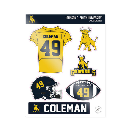 Johnson C. Smith - NCAA Football : Jaylen Coleman - Sticker Sheet-0