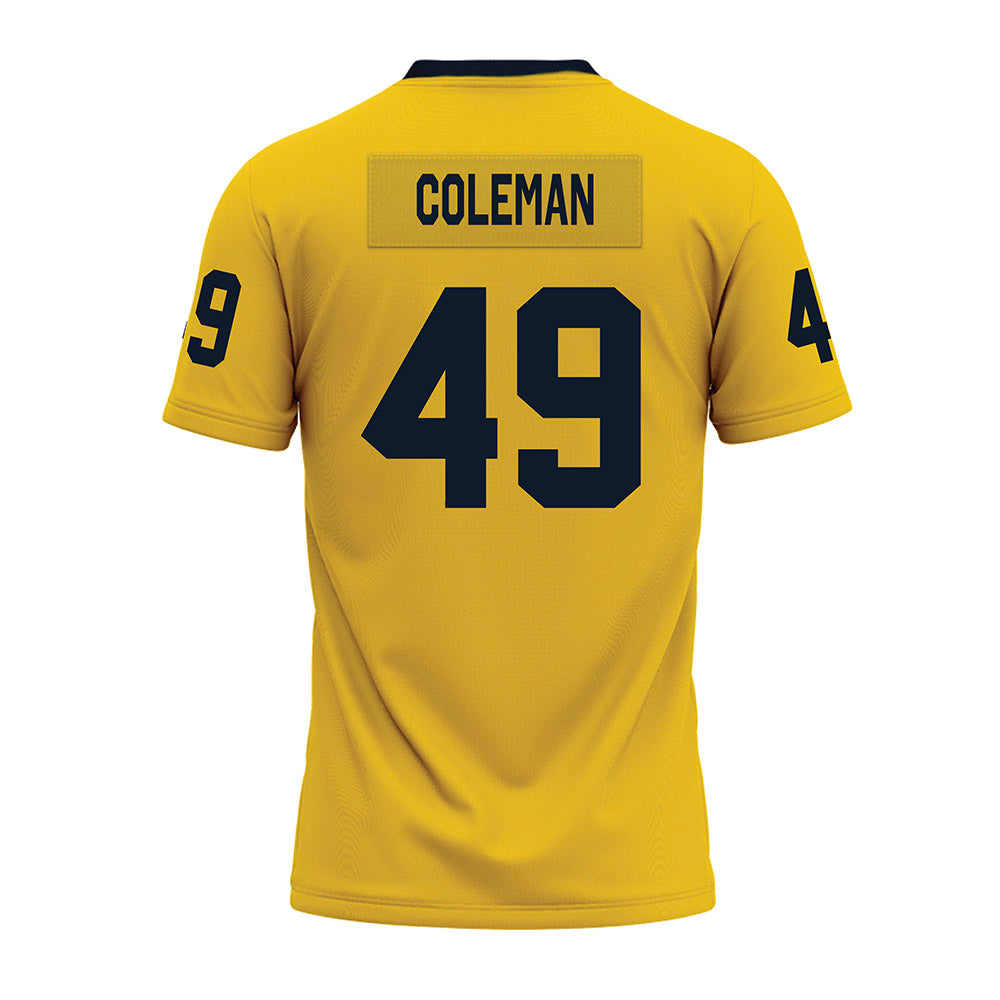 Johnson C. Smith - NCAA Football : Jaylen Coleman - Gold Premium Football Jersey-1