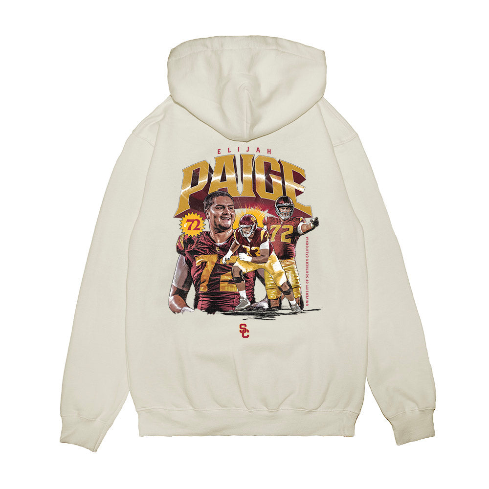 USC - NCAA Football : Elijah Paige - Collage Premium Hooded Sweatshirt-1