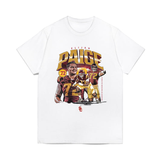 USC - NCAA Football : Elijah Paige - Collage Comfort Colors T-Shirt-0