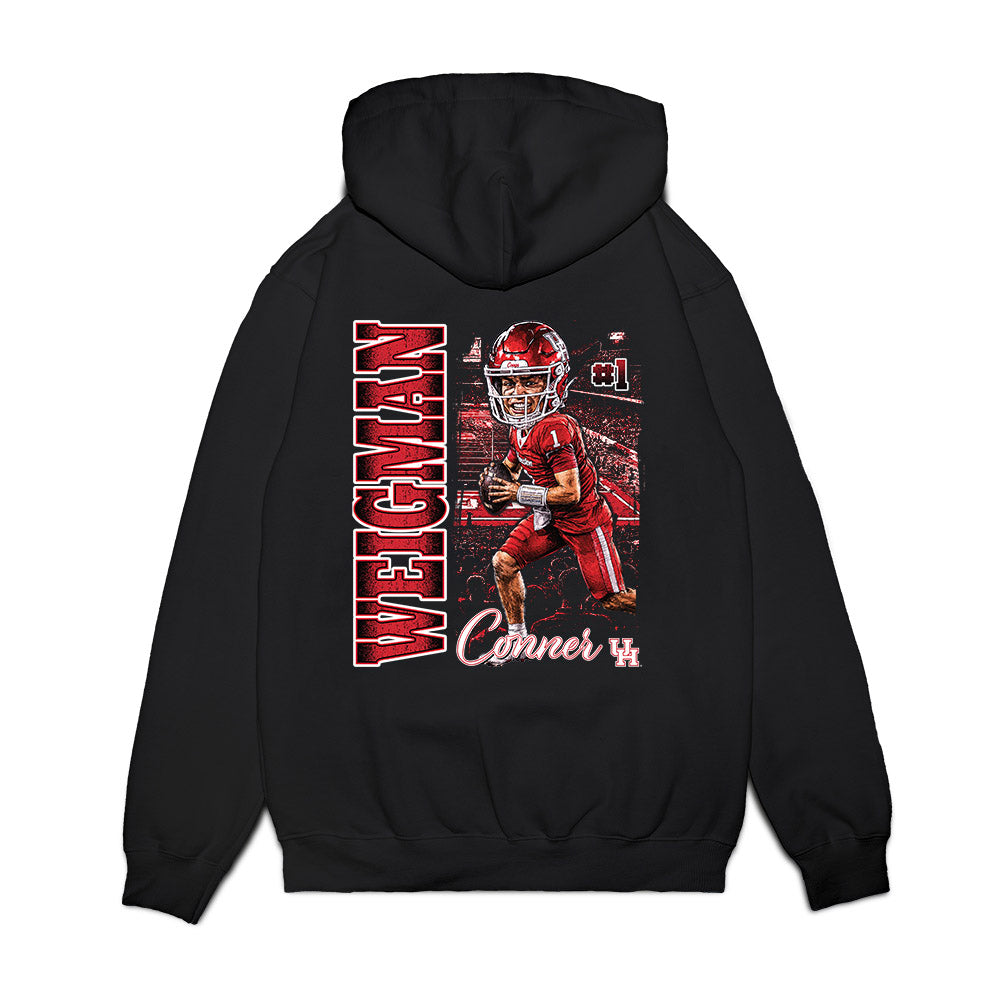 Houston - NCAA Football : Conner Weigman - Caricature Premium Hooded Sweatshirt-1