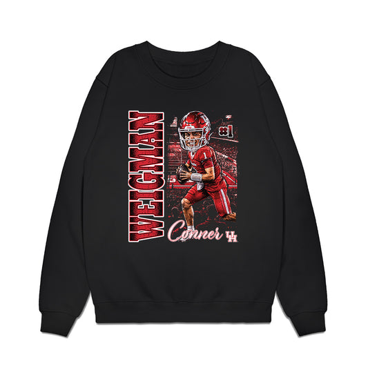 Houston - NCAA Football : Conner Weigman - Caricature Premium Crewneck Sweatshirt-0