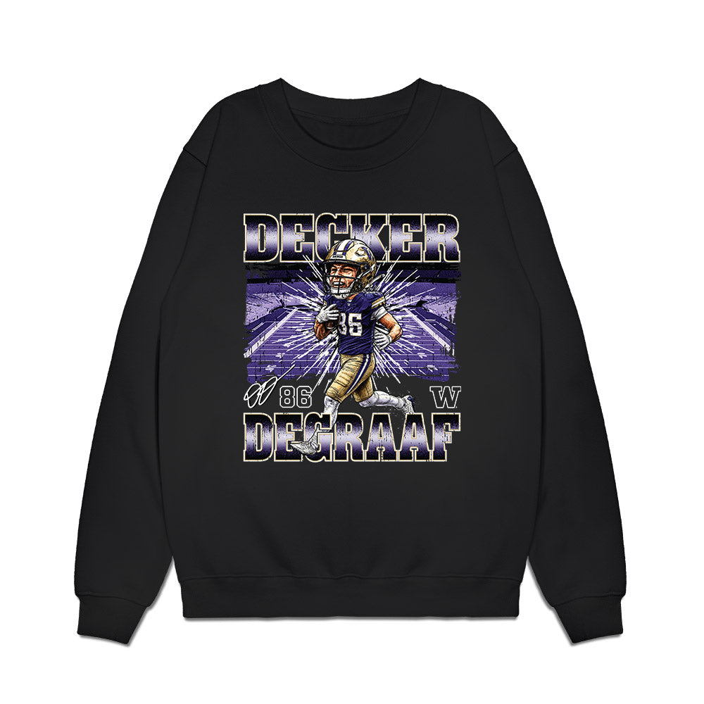 Washington - NCAA Football : Decker DeGraaf - Caricature Premium Crewneck Sweatshirt-0